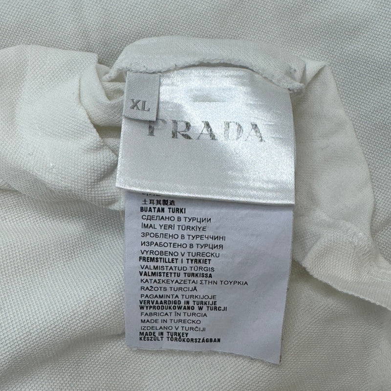 Men's Triangle Logo Polo Shirt White Size XL
