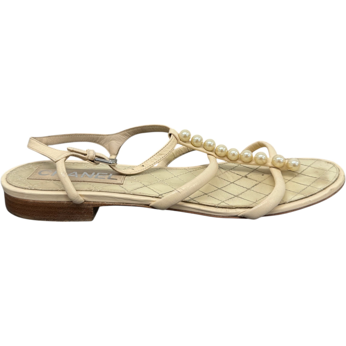 Women's Pearl Sandals Cream Size UK 6 / EU 39 - Photo 4