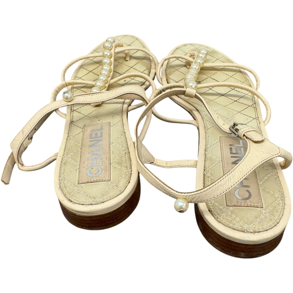 Women's Pearl Sandals Cream Size UK 6 / EU 39 - Photo 8