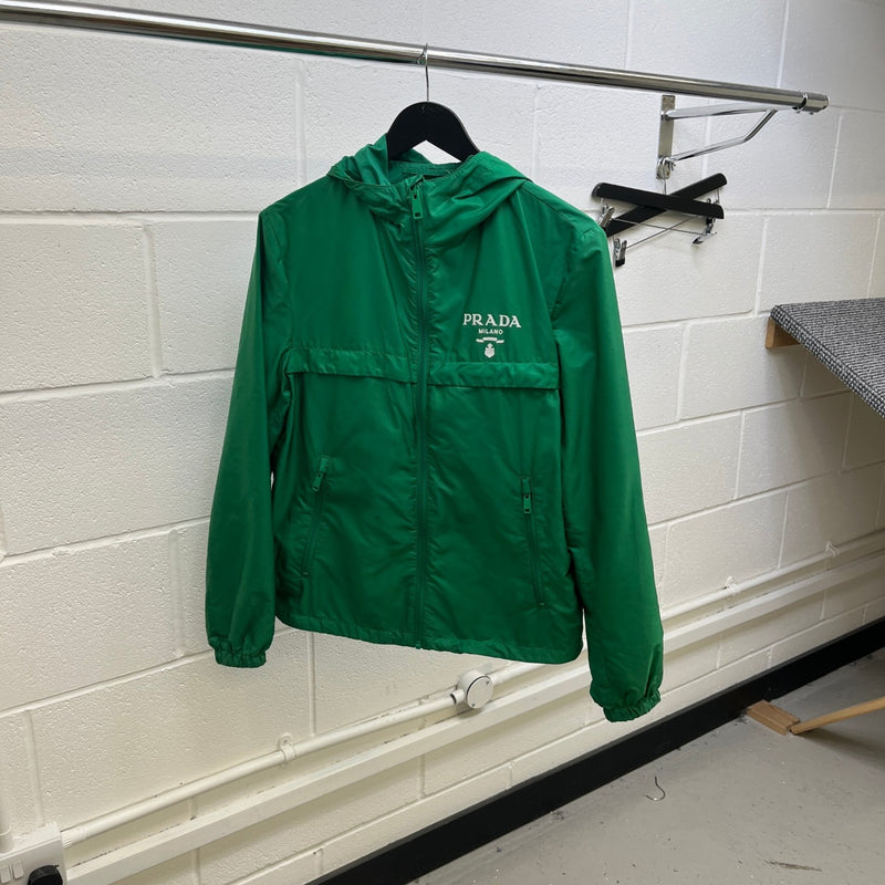 Men's Re-Nylon Logo Windbreaker Green Size XS