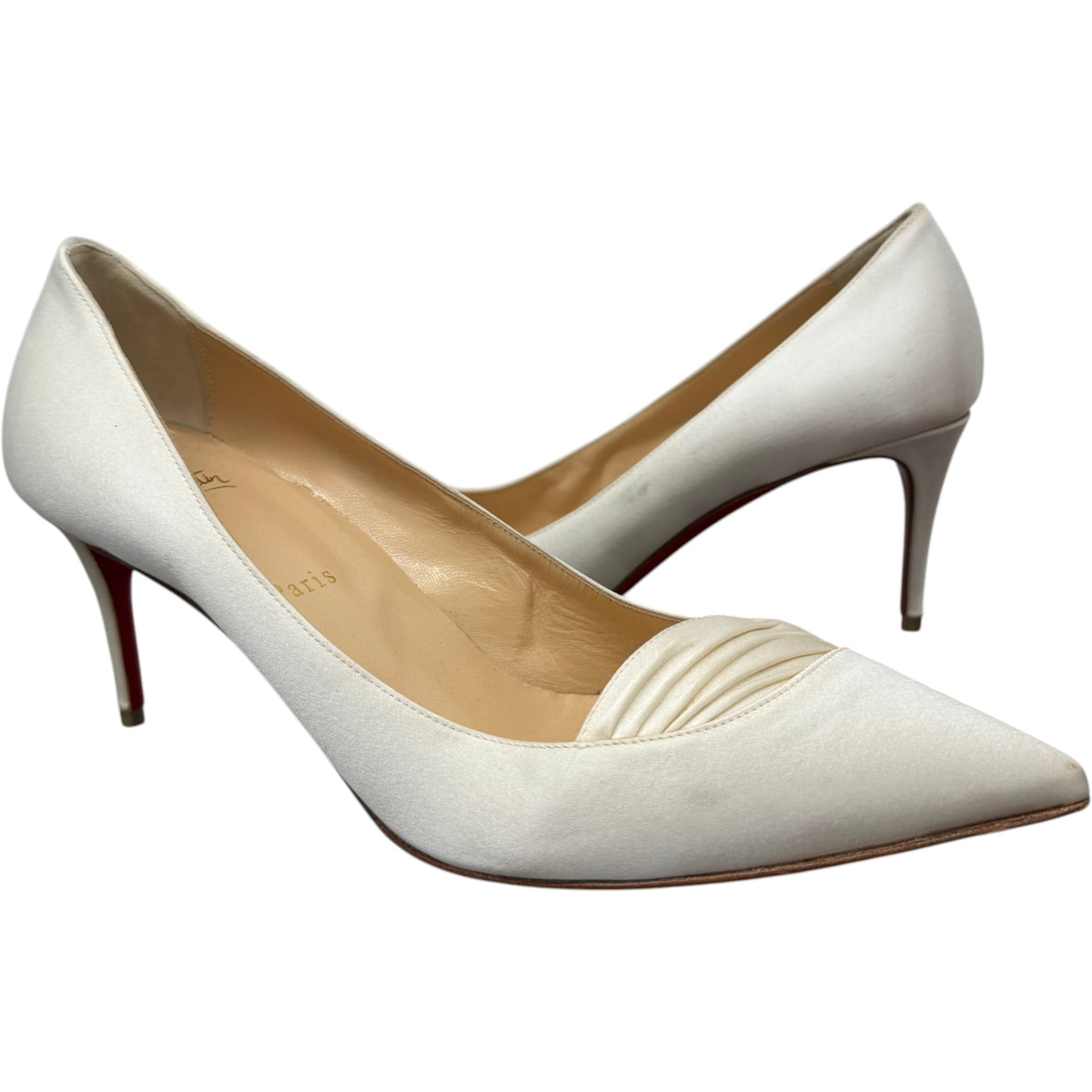 Women's Draped Heels Cream Size UK 6 / EU 39 - Photo 3