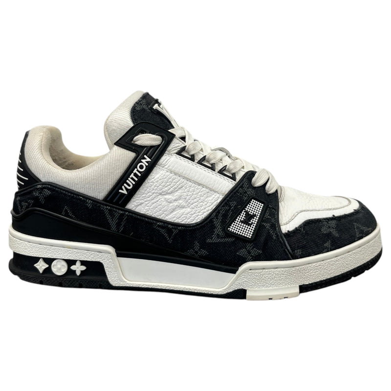 Men's LV Monogram Demin Panels Low Trainers Black Size UK 6 / EU 40