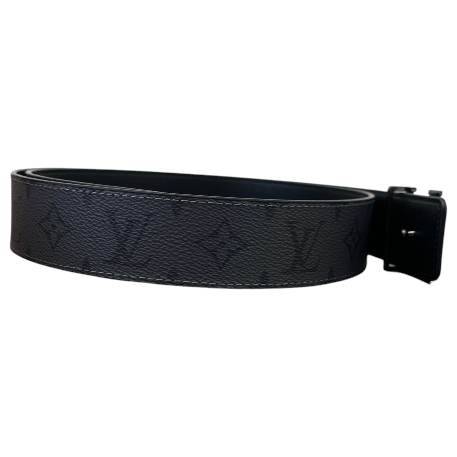 Men's Reversible LV Initials Belt Black Size 32" - Photo 3