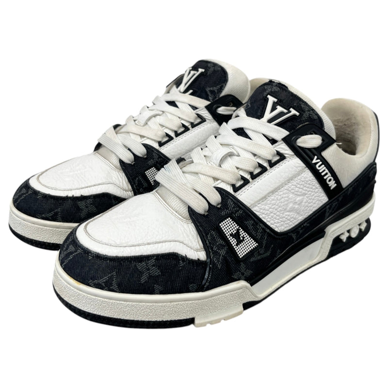 Men's LV Monogram Demin Panels Low Trainers Black Size UK 6 / EU 40