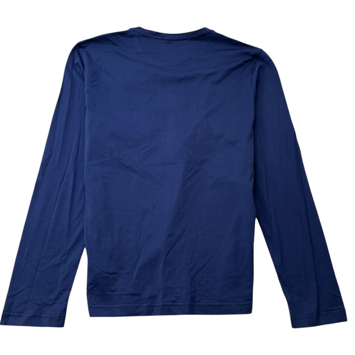 Men's Embroidered Diagonal Stripes Long Sleeve T-Shirt Navy Size L - Photo 2