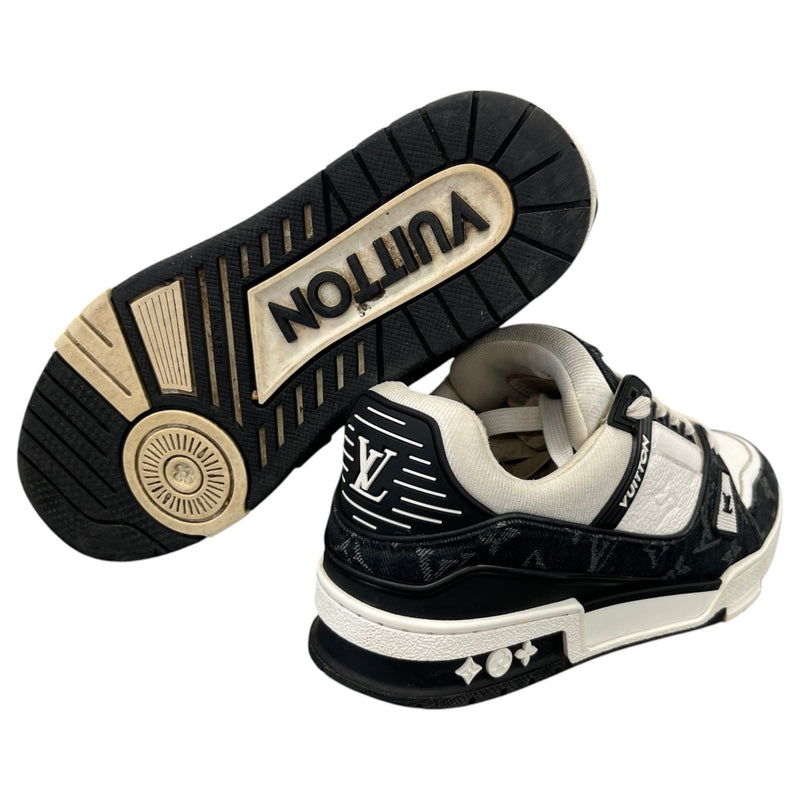 Men's LV Monogram Demin Panels Low Trainers Black Size UK 6 / EU 40