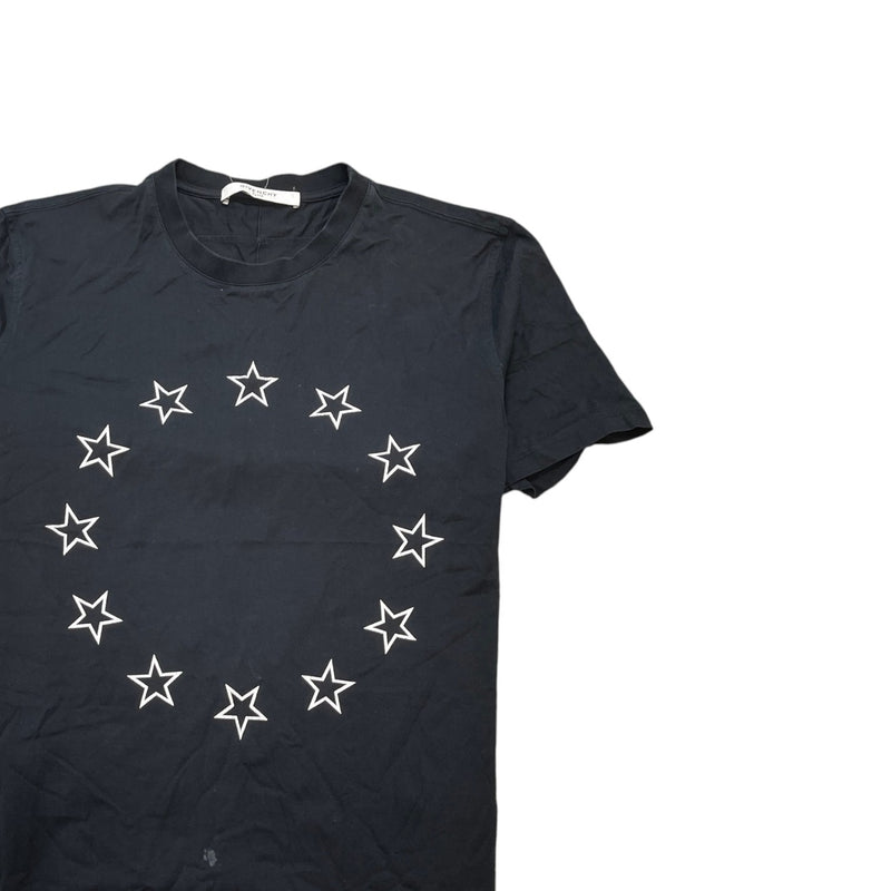 Men's Star Print T-Shirt Black Size L