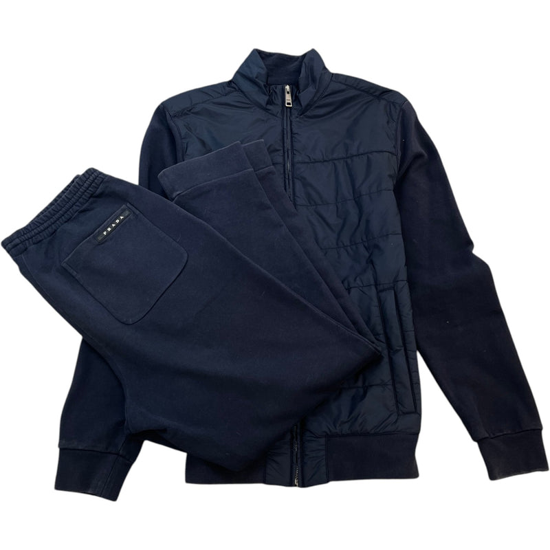 Men's Re-Nylon Tab Logo Set Full Tracksuit Navy Size M