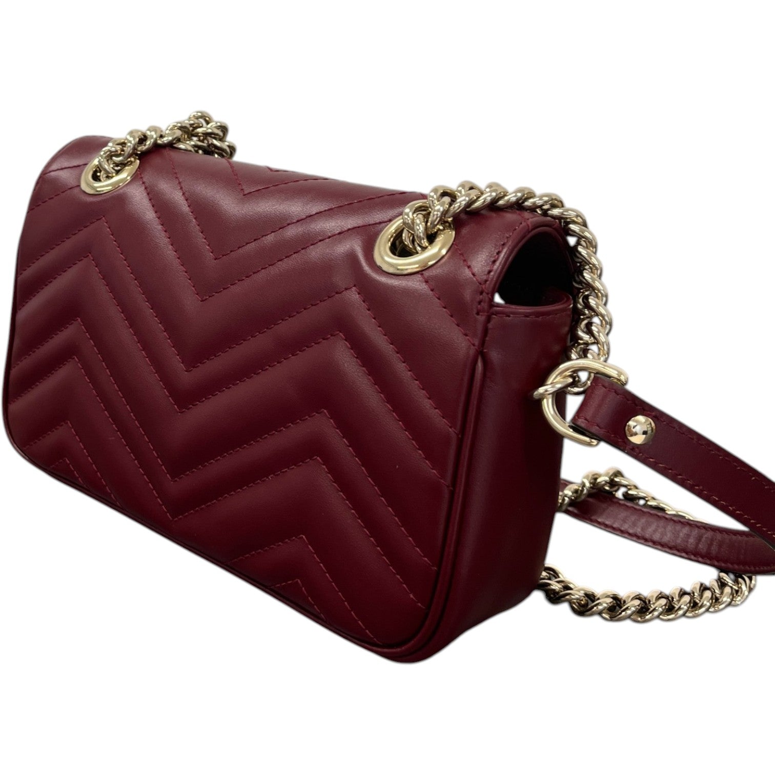 Women's Gg Marmont Small Bag Burgundy - Photo 9