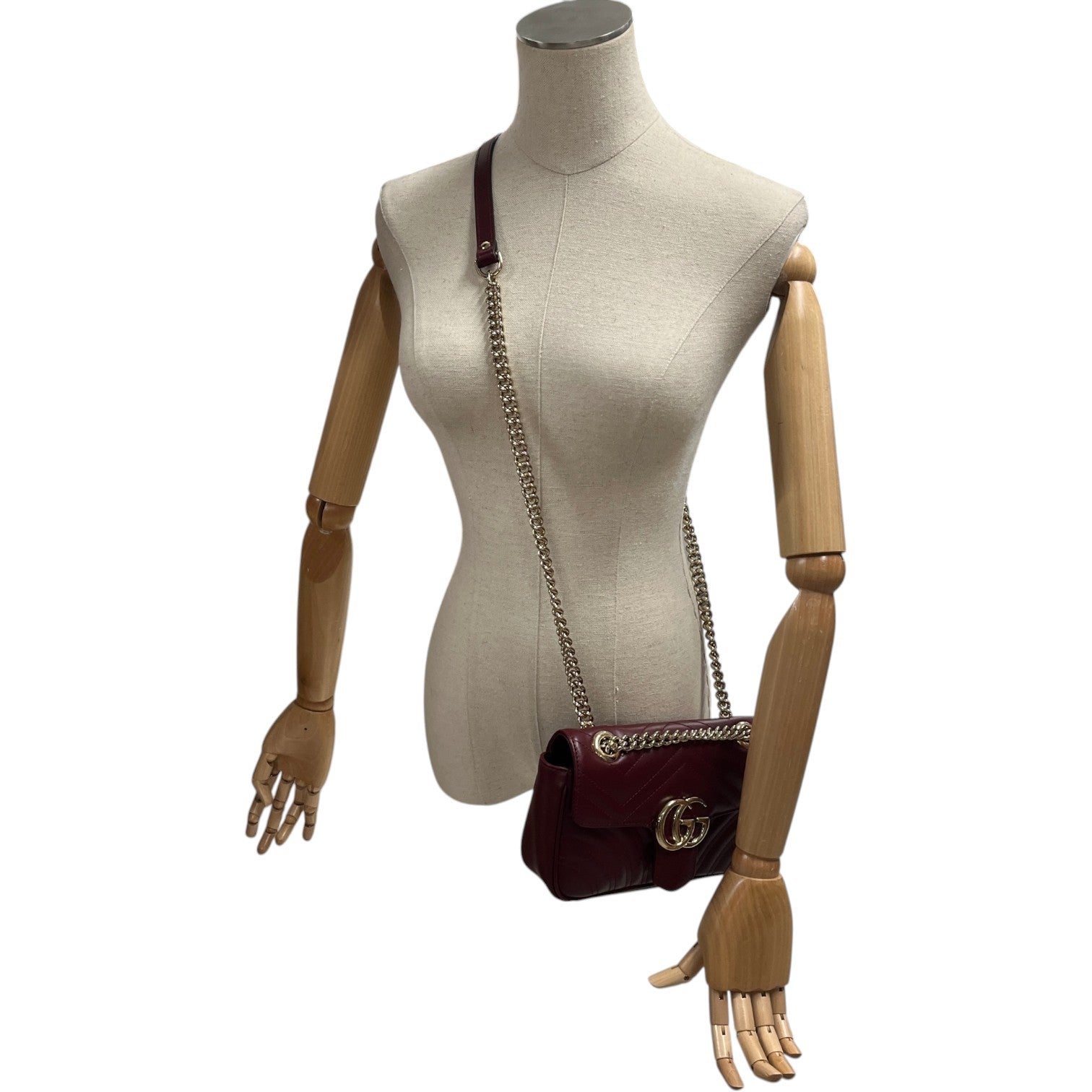 Women's Gg Marmont Small Bag Burgundy - Photo 2
