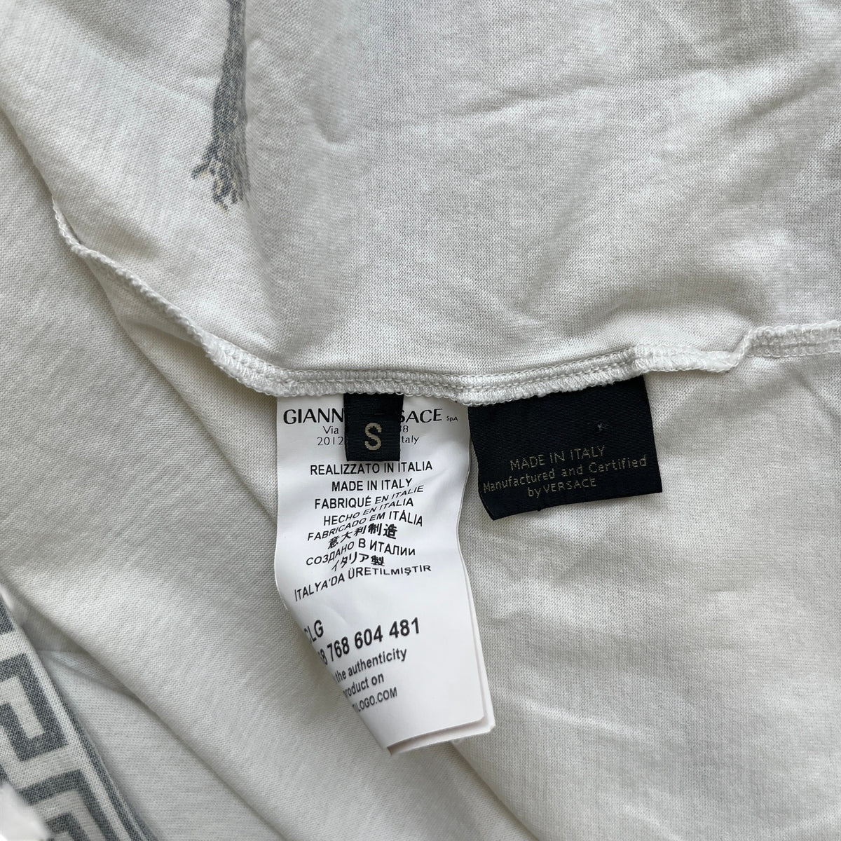 Men's Logo Print T-Shirt White Size S - Photo 7