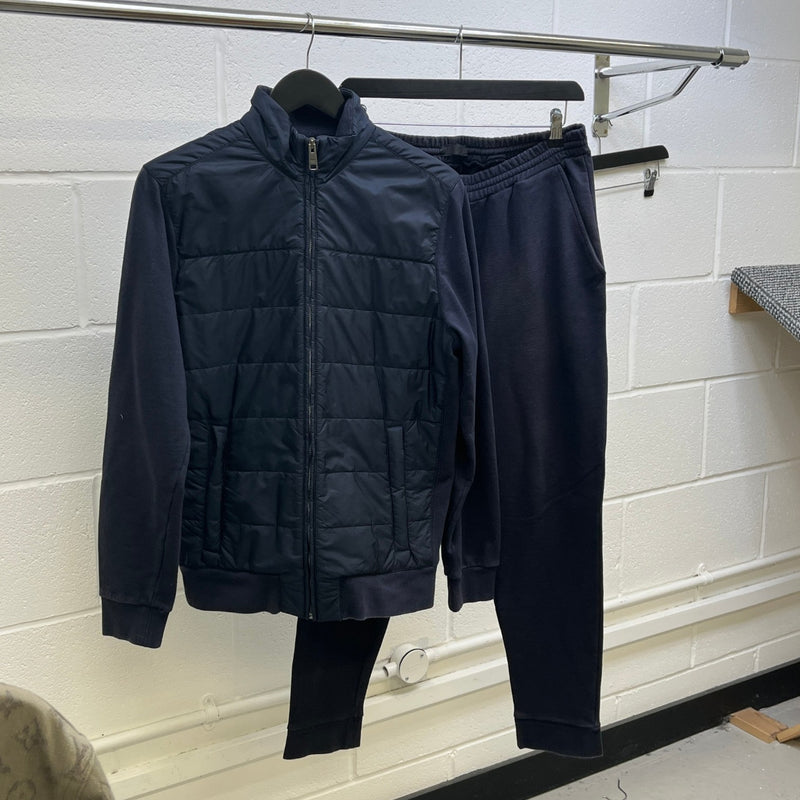 Men's Re-Nylon Tab Logo Set Full Tracksuit Navy Size M
