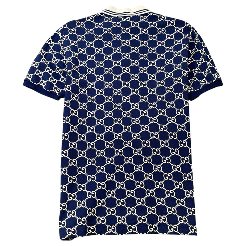 Men's GG Monogram Polo Shirt Blue Size S