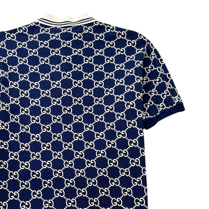 Men's GG Monogram Polo Shirt Blue Size S