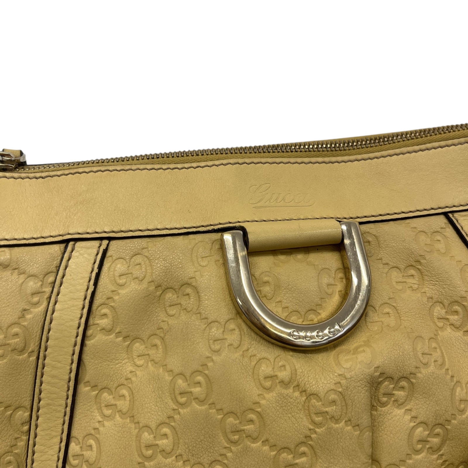 Women's Guccissima Abbey D Ring Crossbody Bag Yellow - Photo 5