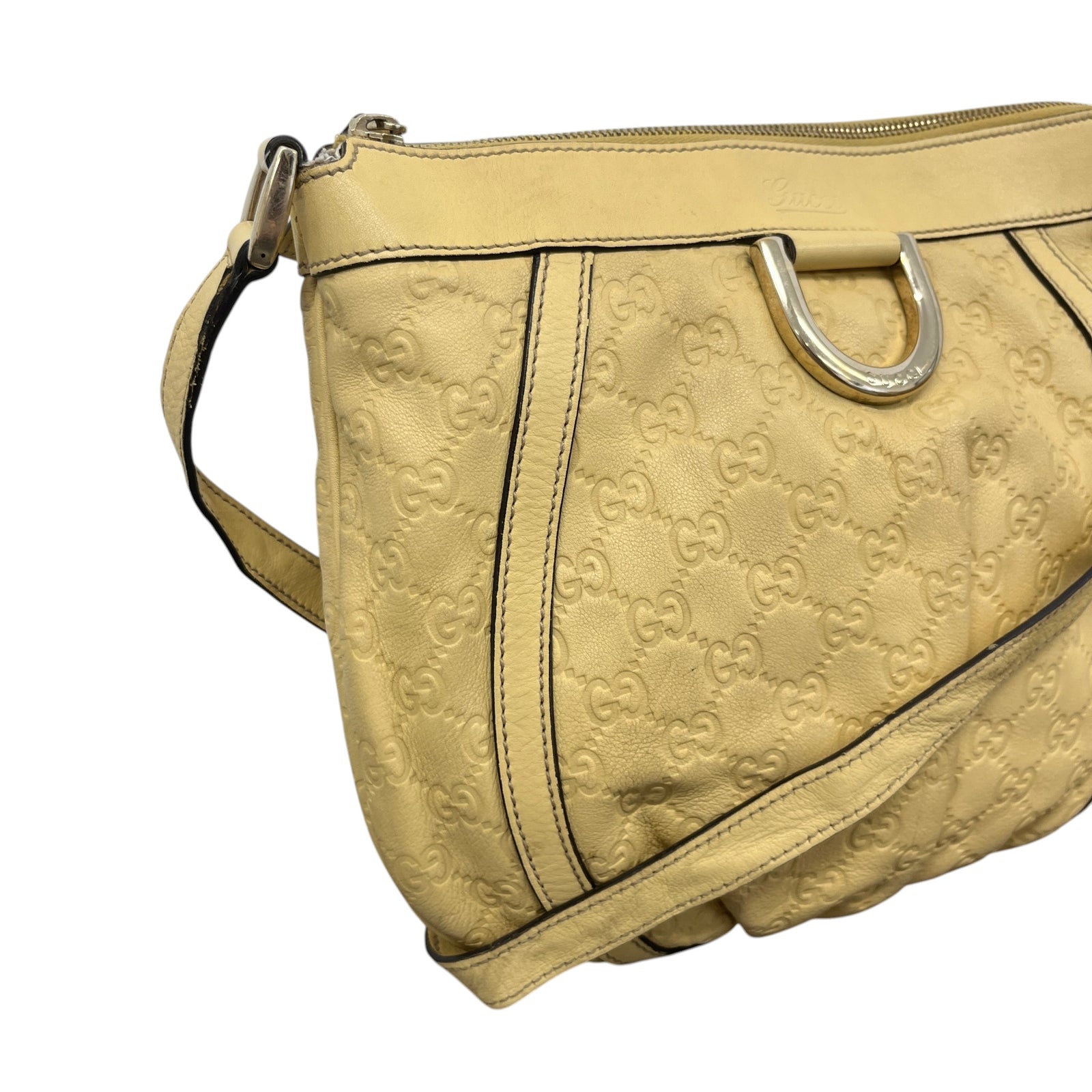 Women's Guccissima Abbey D Ring Crossbody Bag Yellow - Photo 6