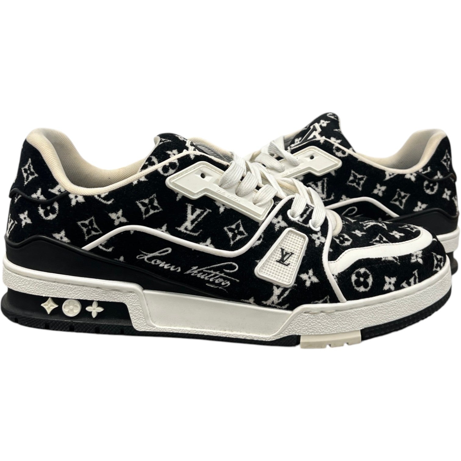Men's Monogram Lv Low Trainers Black Size EU 42 / UK 8 - Photo 2