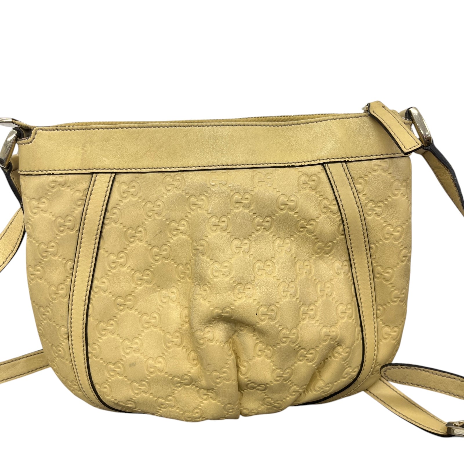 Women's Guccissima Abbey D Ring Crossbody Bag Yellow - Photo 3
