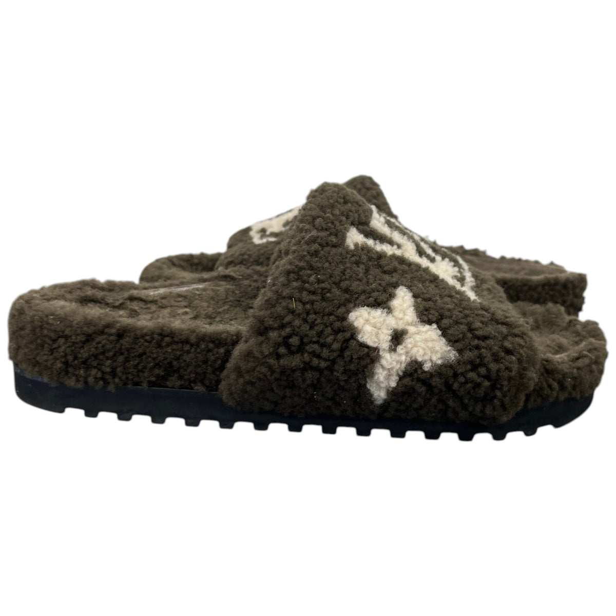Women's Monogram Paseo Flat Comfort Slides Khaki Size UK 6 / EU 39 - Photo 3