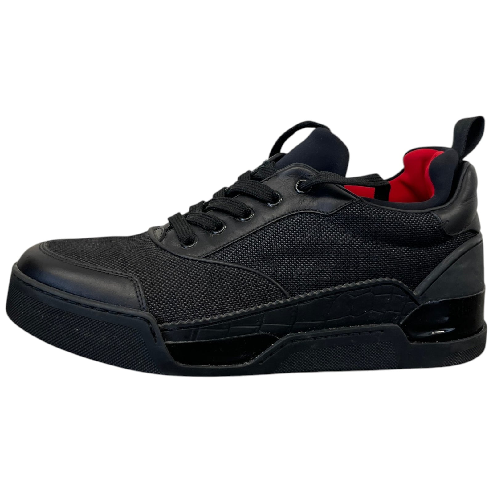 Men's Aurelien Flat Low Trainers Black Size EU 40 / UK 6 - Photo 5