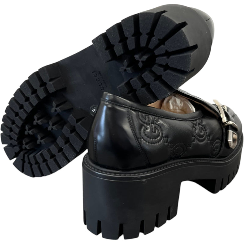 Women's Gg Matelassé Platform Loafers Black Size EU 38.5 / UK 5.5