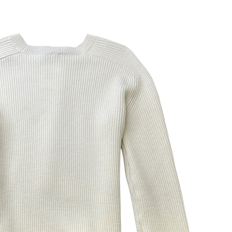 Men's Logo Print Knit Sweatshirt Cream Size XL
