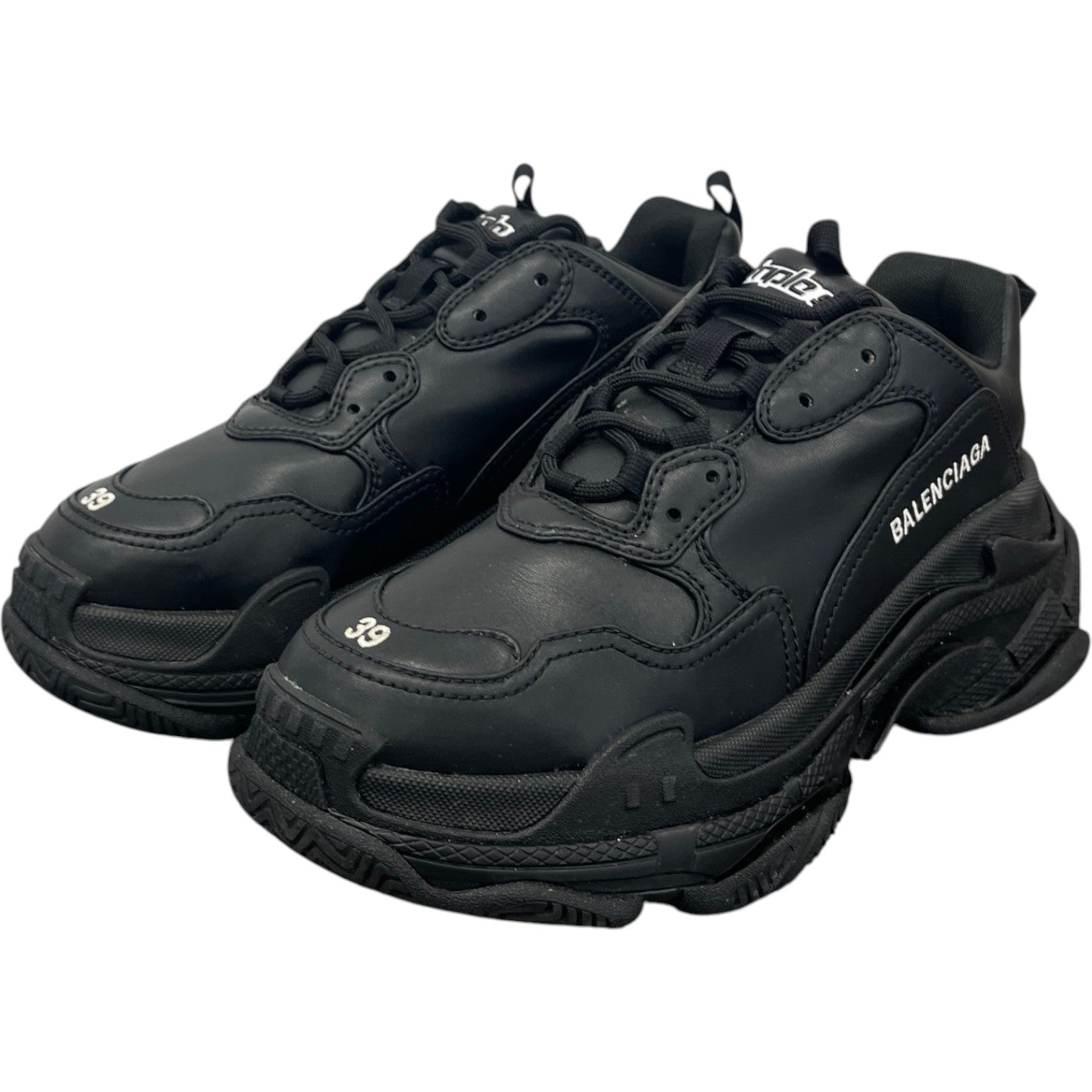 Women's Triple S Low Trainers Black Size UK 6 / EU 39 - Photo 8