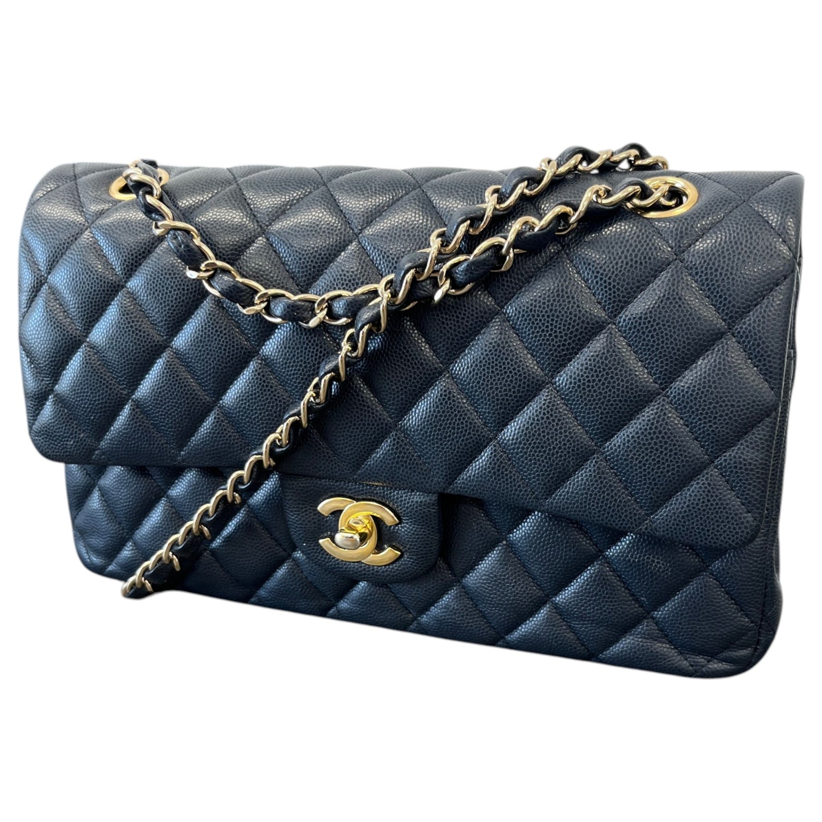 Women's Caviar Classic Double Flap Bag Navy - Photo 5