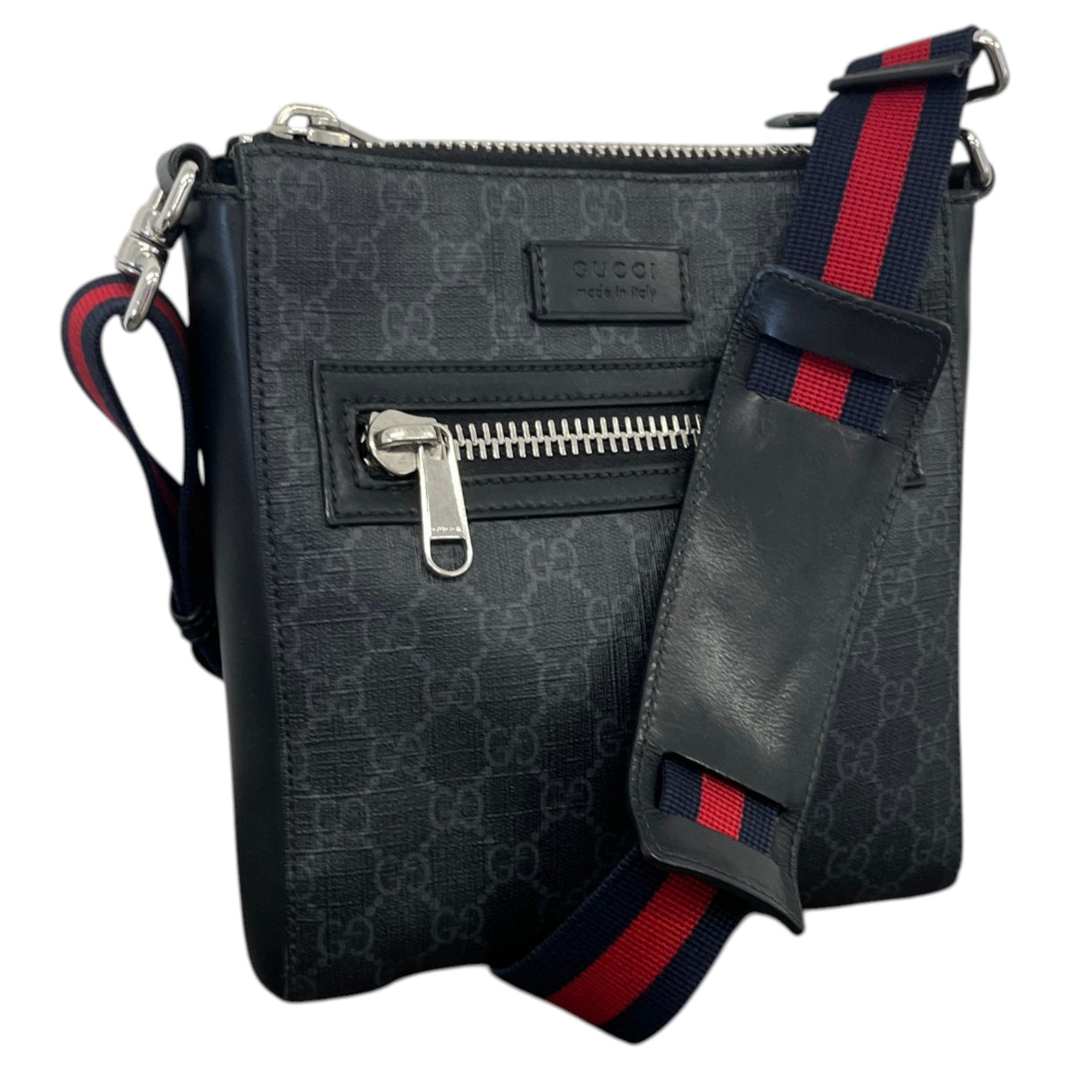 Men's GG Supreme Messenger Bag Black - Photo 4