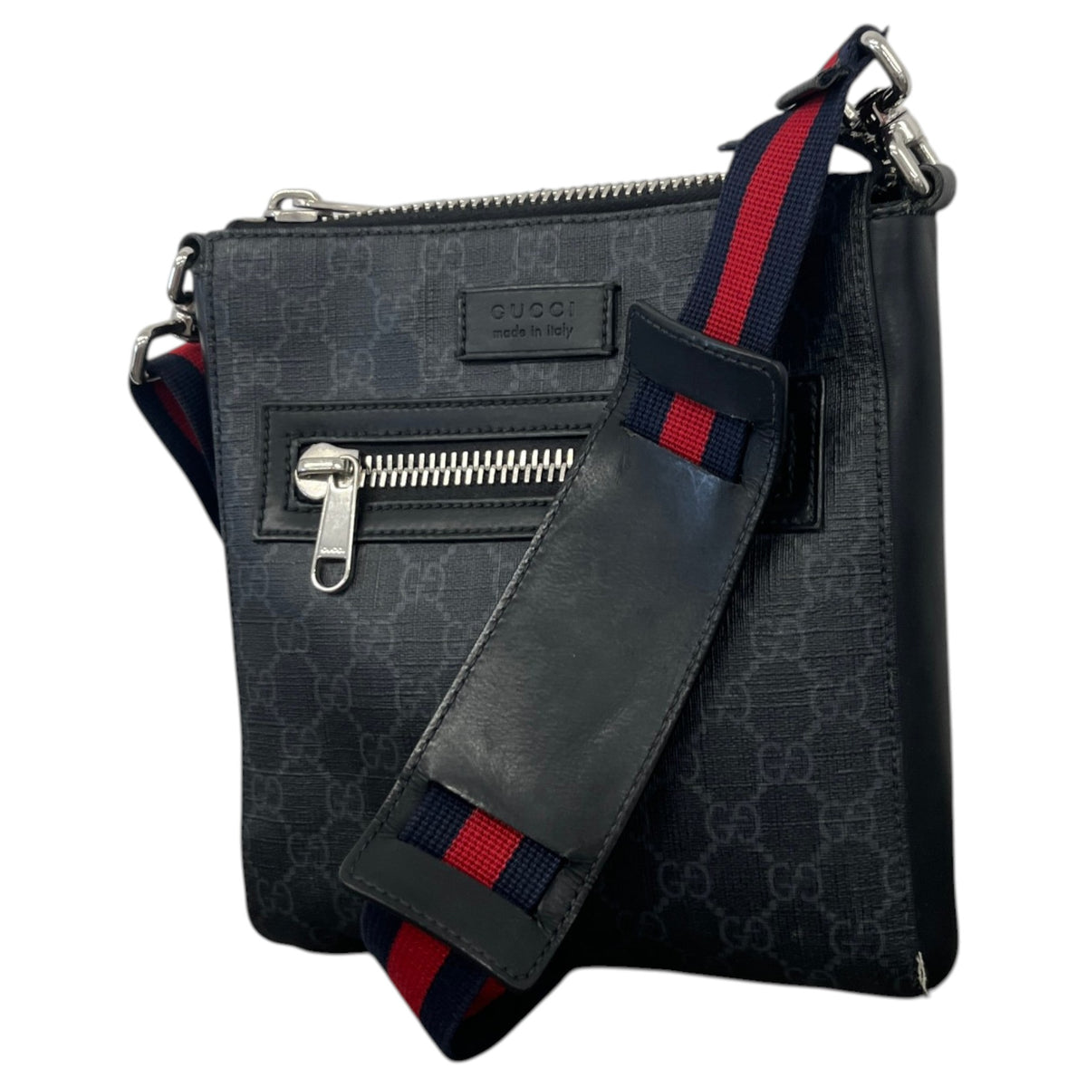 Men's GG Supreme Messenger Bag Black - Photo 5