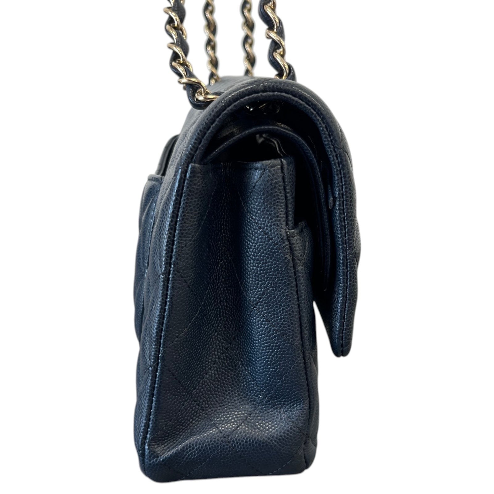 Women's Caviar Classic Double Flap Bag Navy - Photo 6