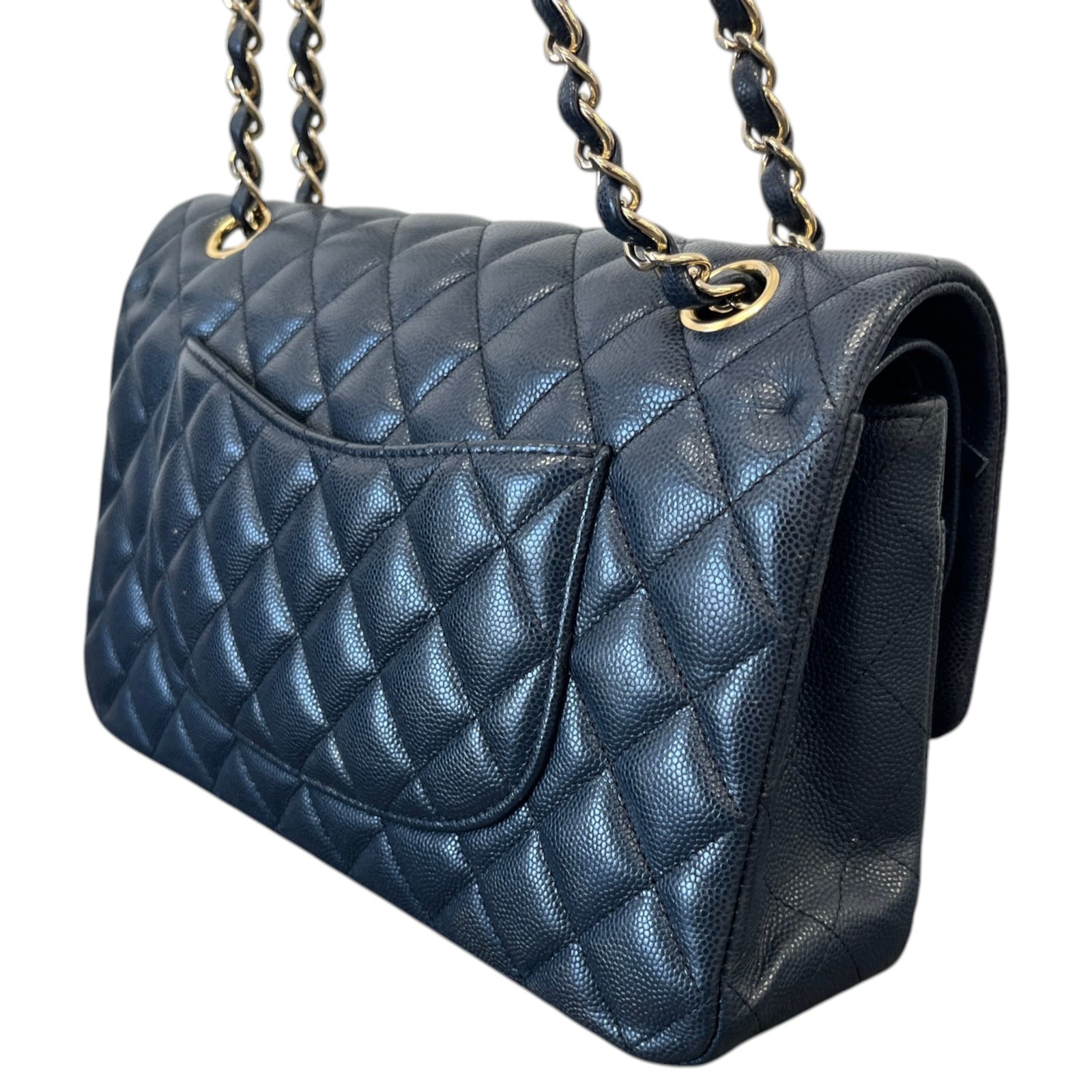Women's Caviar Classic Double Flap Bag Navy - Photo 8