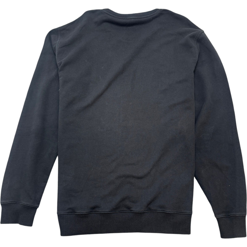 Men's Distressed Logo Print Sweatshirt Black Size XXL