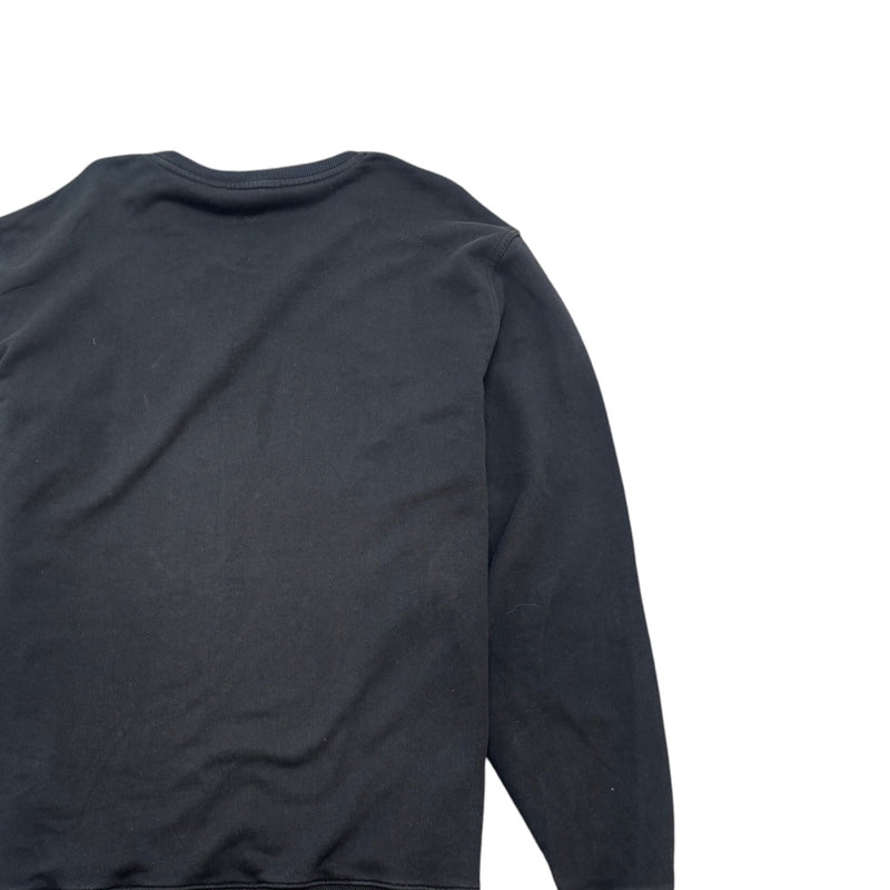 Men's Distressed Logo Print Sweatshirt Black Size XXL