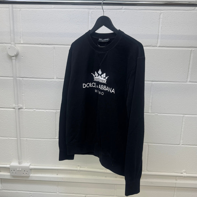 Men's Logo Print Sweatshirt Black Size IT 50 / UK L