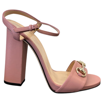 Women's Horsebit Block Heel Sandals Pink Size EU 38.5 / UK 5.5