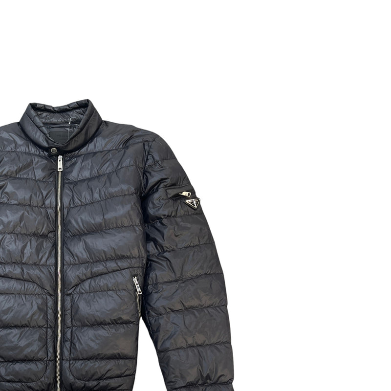Men's Re-Nylon Plaque Logo Down Jacket Black Size XL