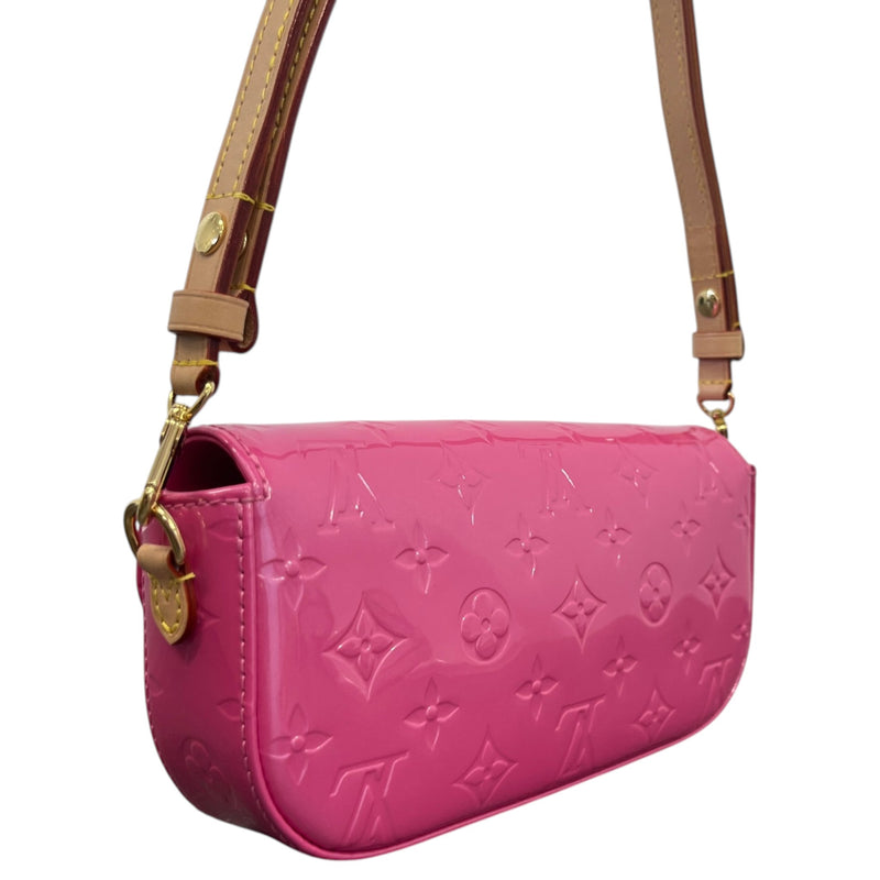 Women's Leather Vernis Malibu Pochette Handbag Pink
