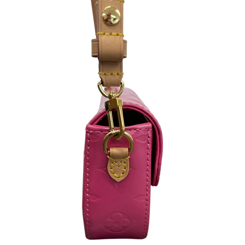 Women's Leather Vernis Malibu Pochette Handbag Pink
