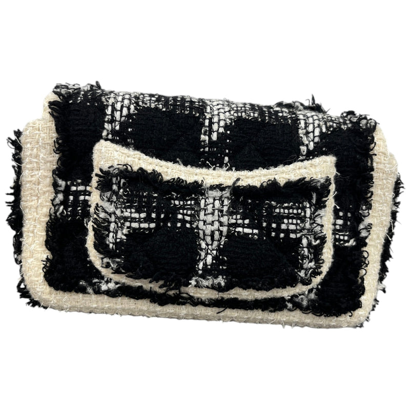 Women's Tweed Mini Flap Crossbody Bag Black