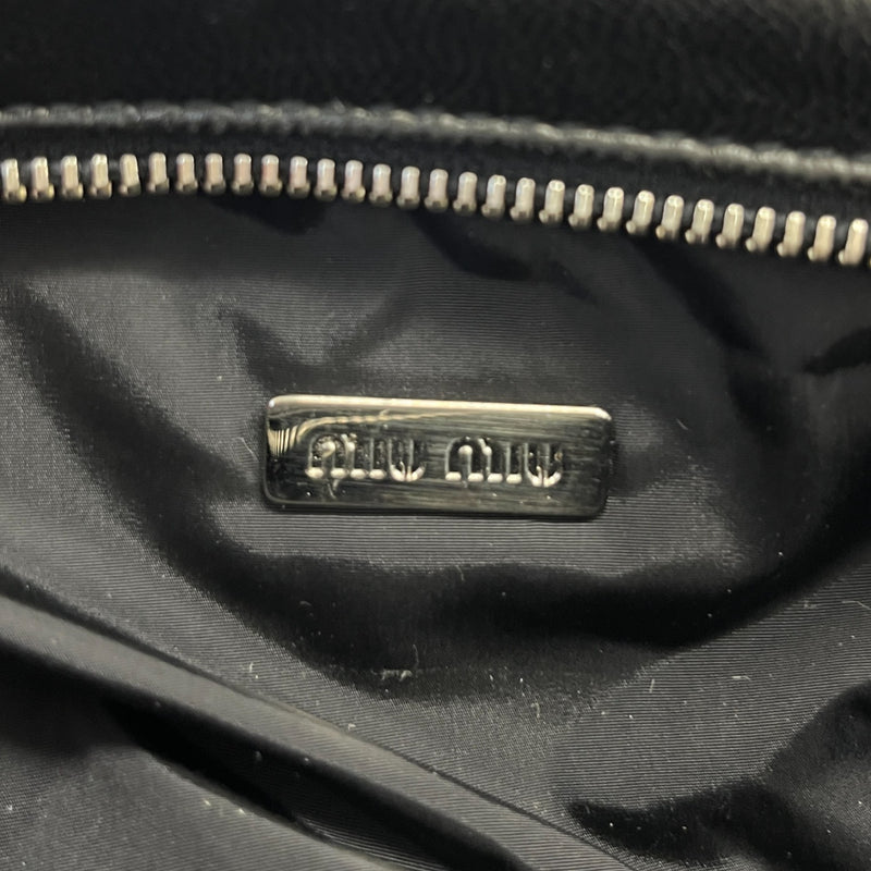 Women's Matelasse Leather Wristlet Purse Black