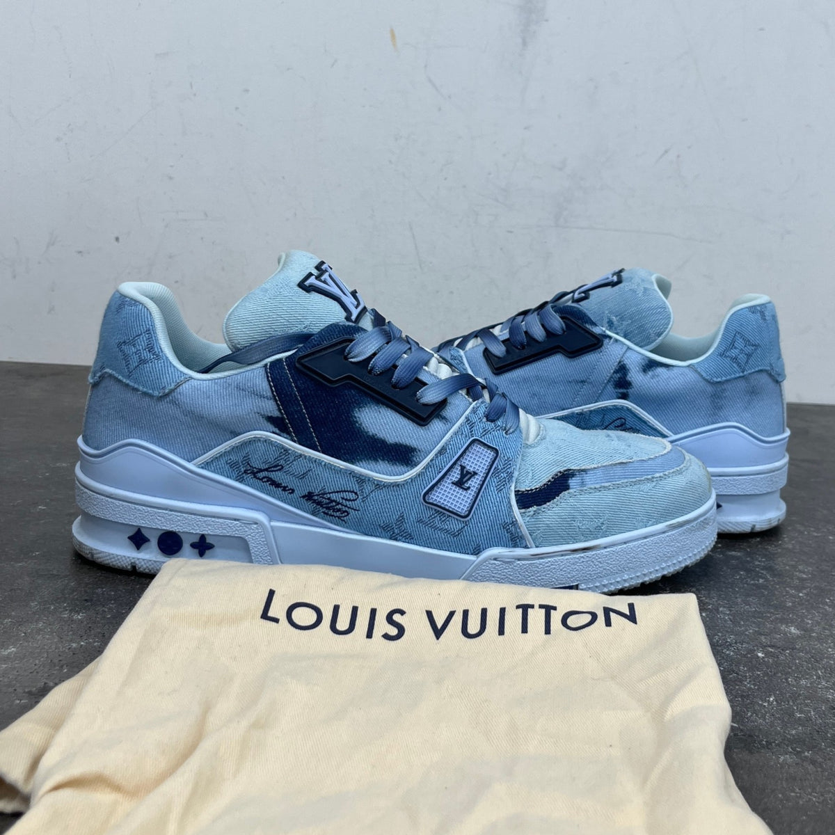 Men's LV Low Trainers Blue Size UK 8.5 / EU 42.5 - Photo 12