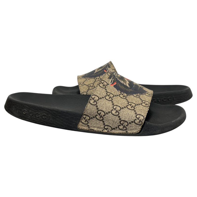 Men's GG Supreme Slides Beige Size UK 8 / EU 42