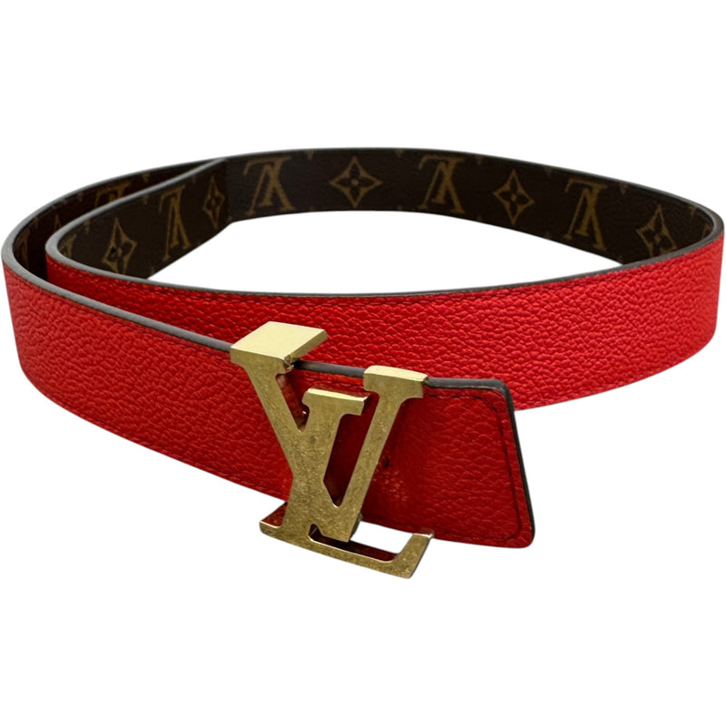 Women's LV Reversible Monogram Belt Red Size W32