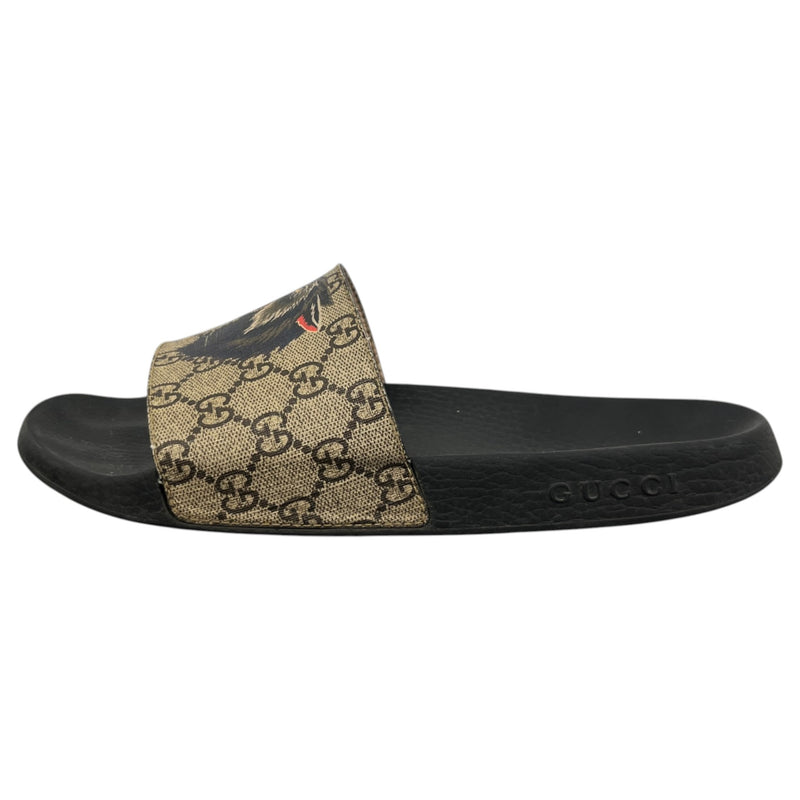 Men's GG Supreme Slides Beige Size UK 8 / EU 42