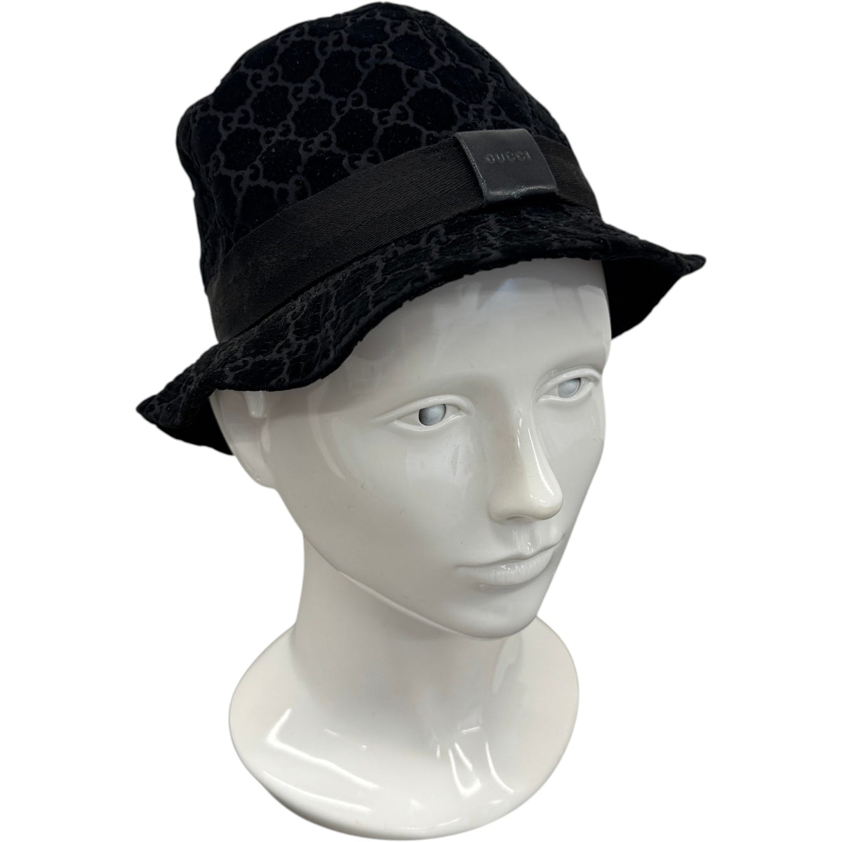 Men's GG Supreme Bucket Hat Black Size S - Photo 2