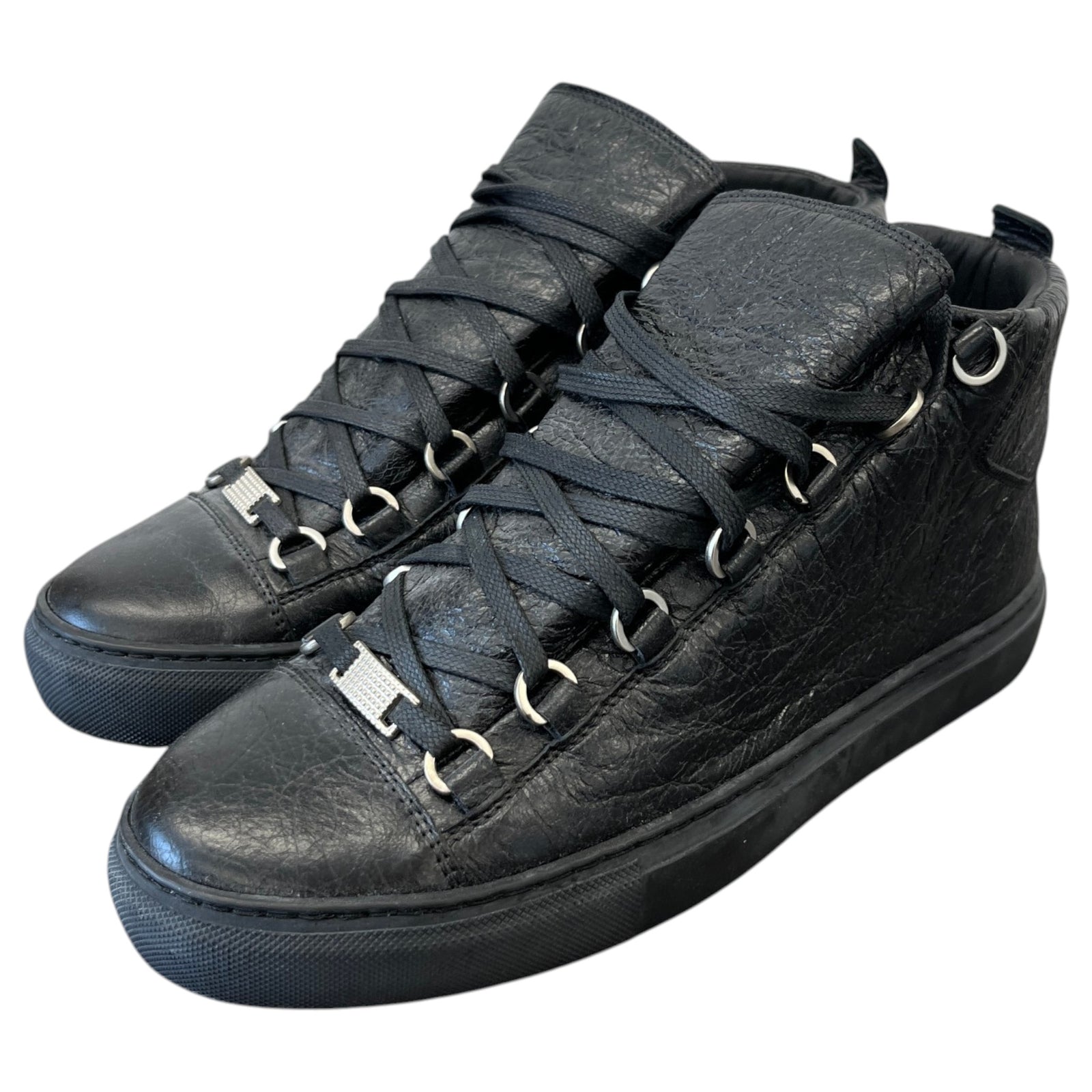 Balenciaga Men's Arena High Trainers Black Size 6 - Photo 9