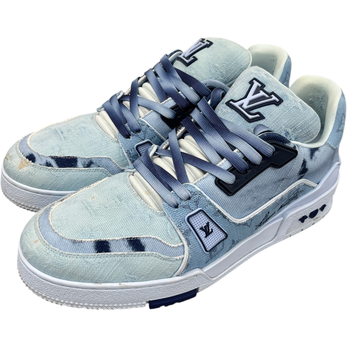 Men's LV Low Trainers Blue Size UK 8.5 / EU 42.5 - Photo 9