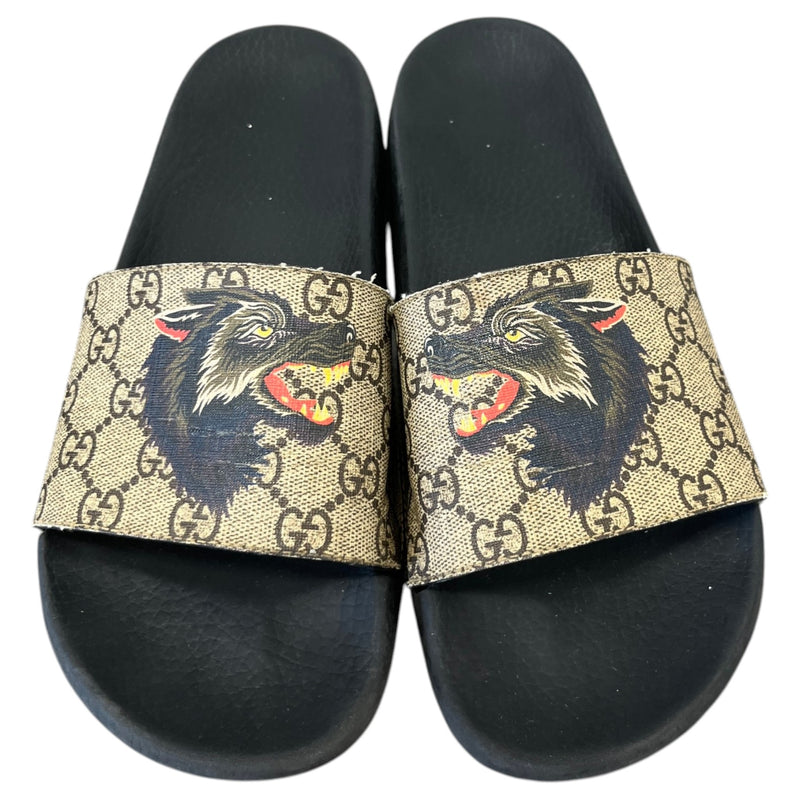 Men's GG Supreme Slides Beige Size UK 8 / EU 42