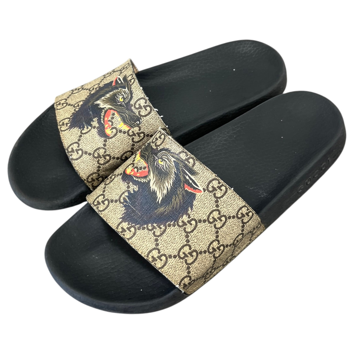 Men's GG Supreme Slides Beige Size UK 8 / EU 42 - Photo 9
